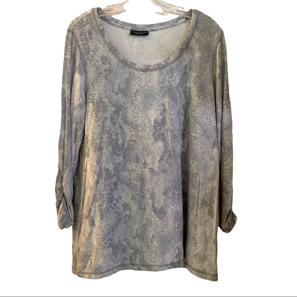 Susan Graver Animal Print Blouse L
